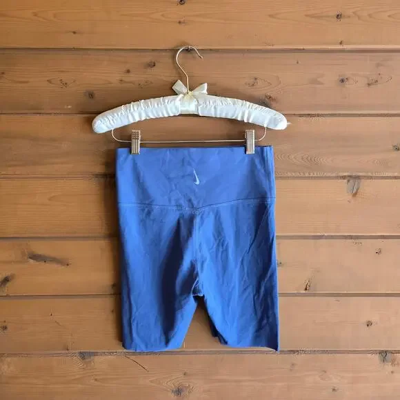 Nike Yoga Short Luxe High Waisted Training Biker Blue Violet Soft Pull On Gym M - Picture 3 of 6